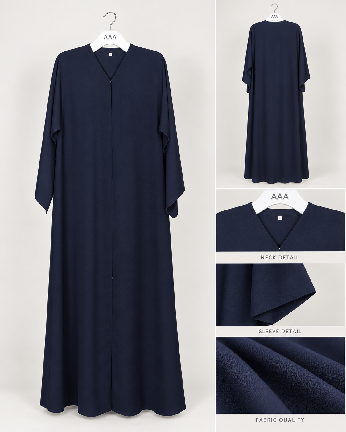 Plain Abaya - Navy Blue