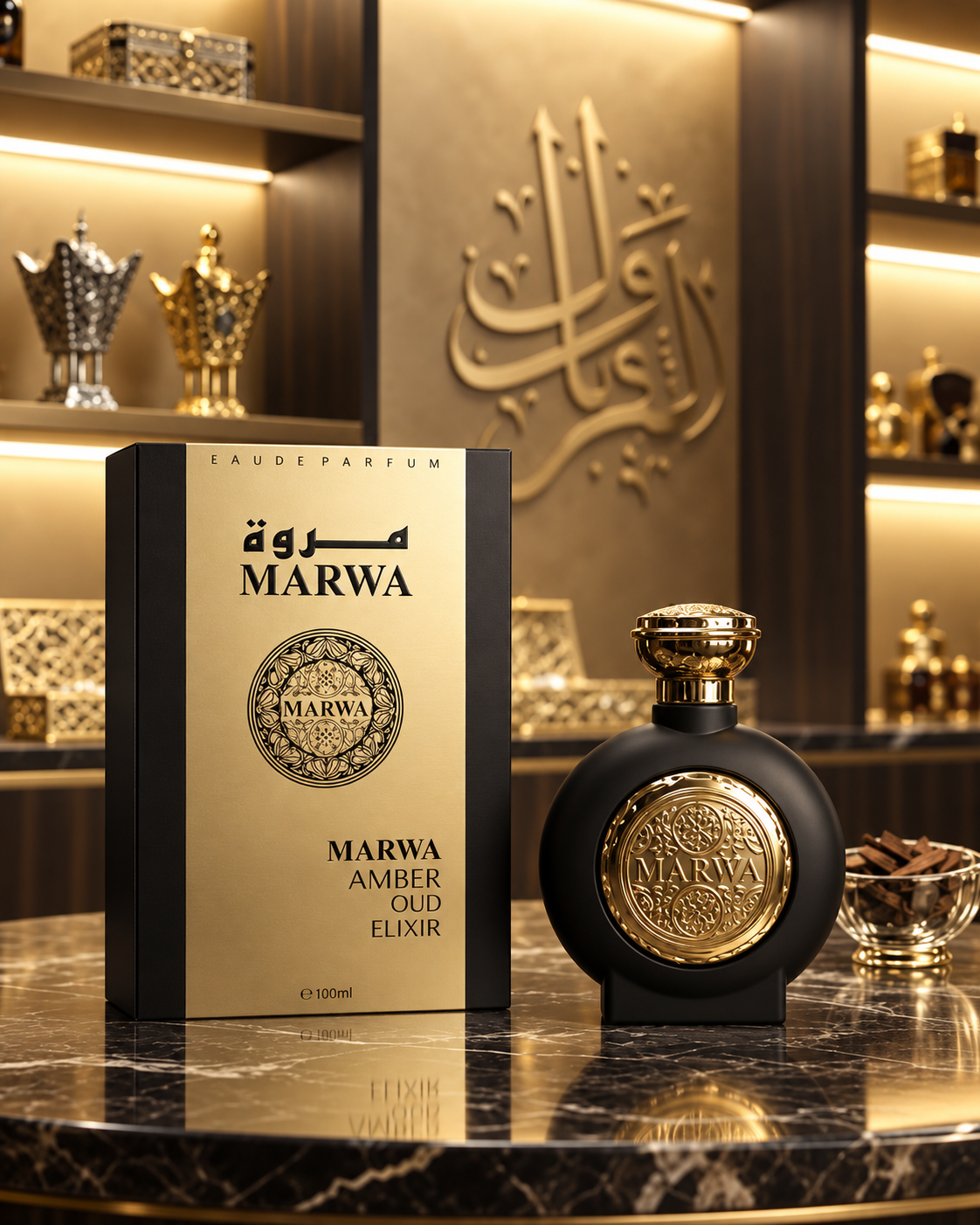 Marwa Amber Oud Elixir Eau de Parfum 100ml | Luxury Oud Perfume