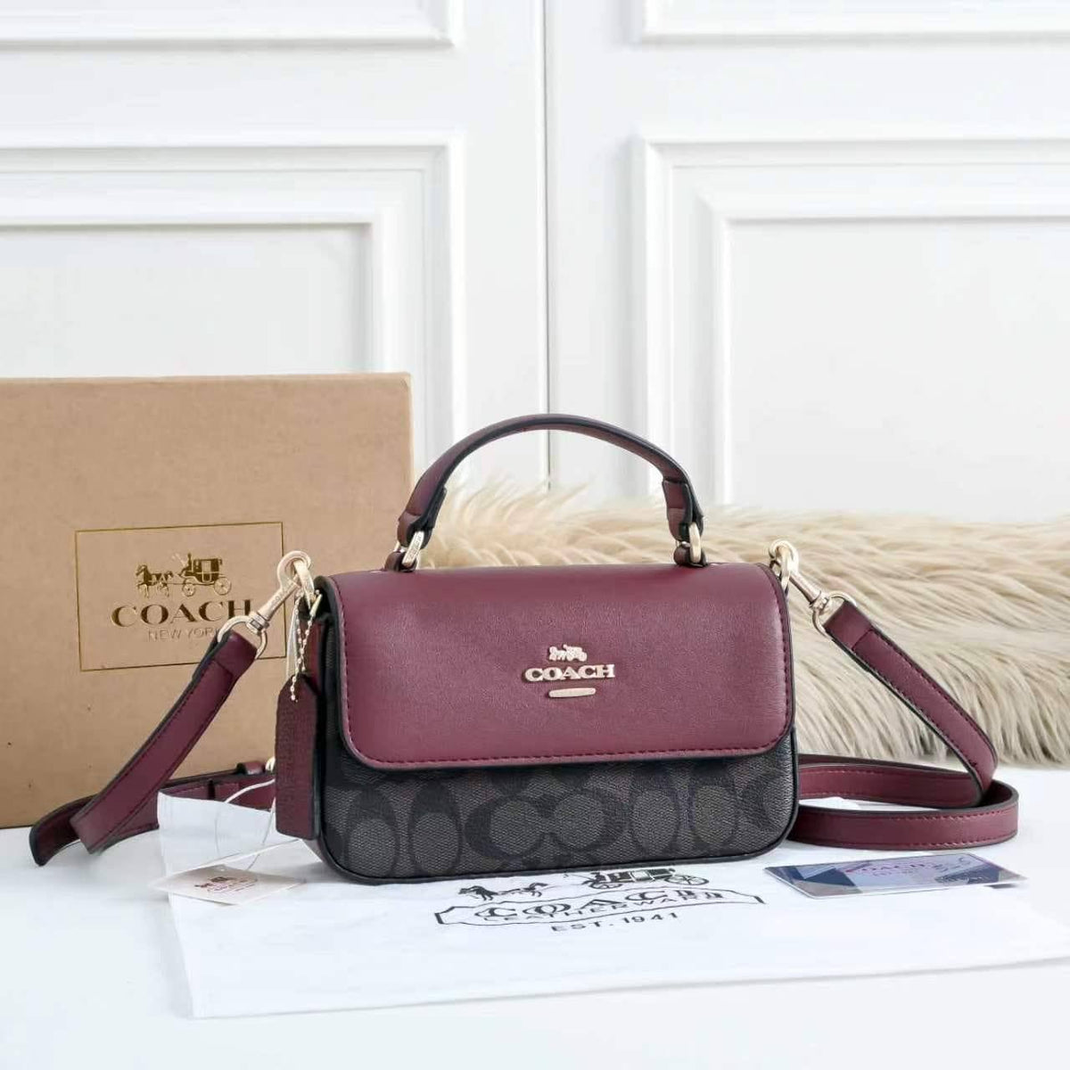 Coach Bag | 19×5×6cm | Compact Crossbody | With Box