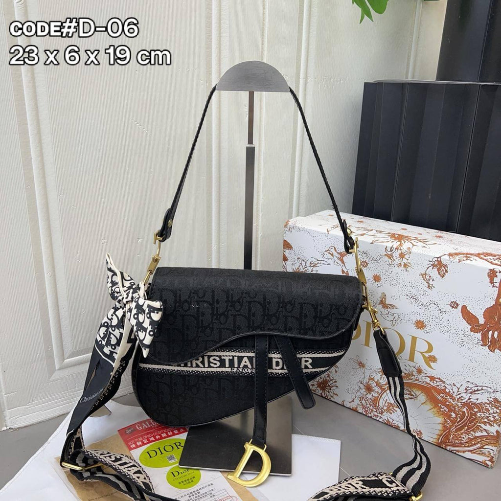 Christian Dior Saddle Crossbody Bag | Oblique & Leather Trim | 24cm | With Box