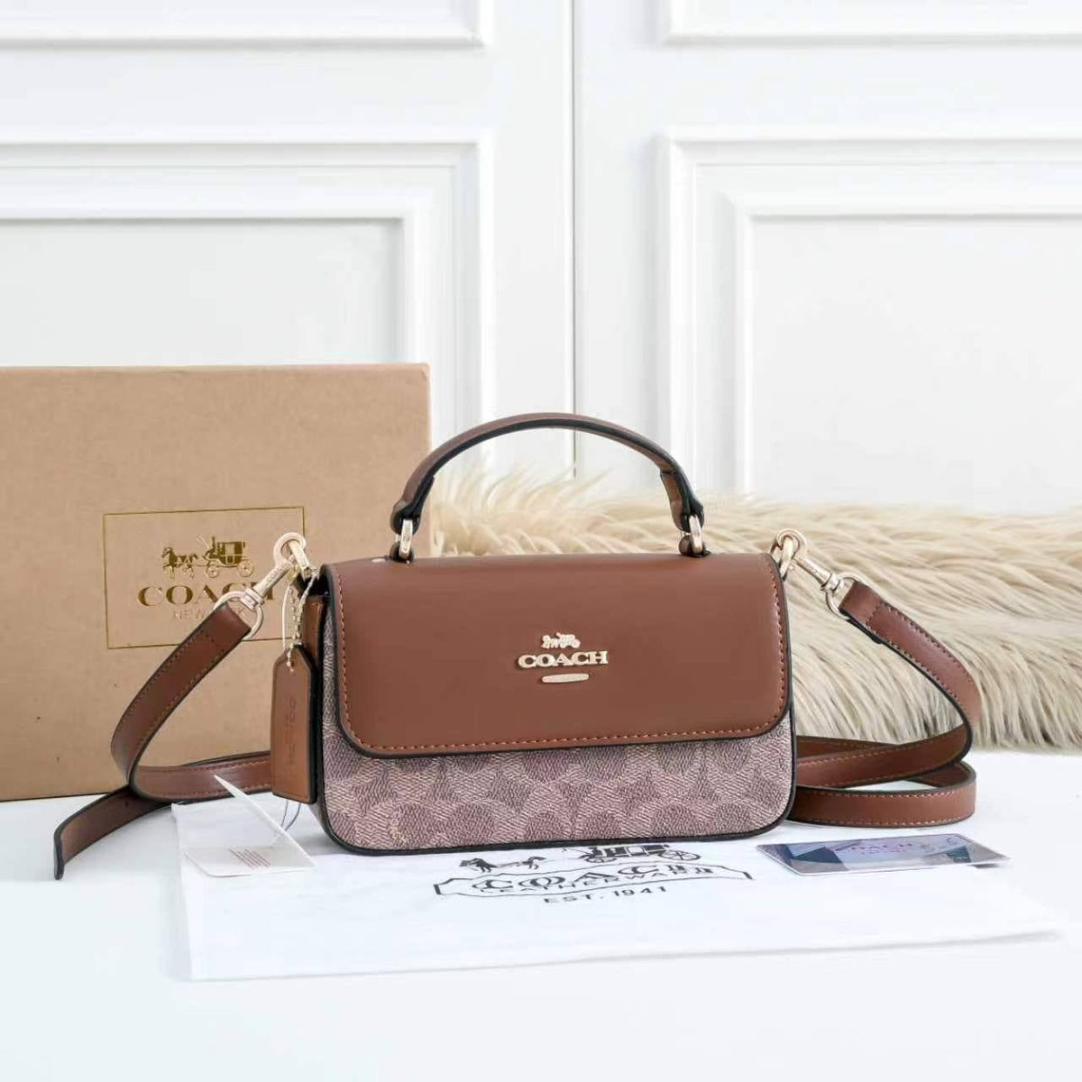 Coach Bag | 19×5×6cm | Compact Crossbody | With Box