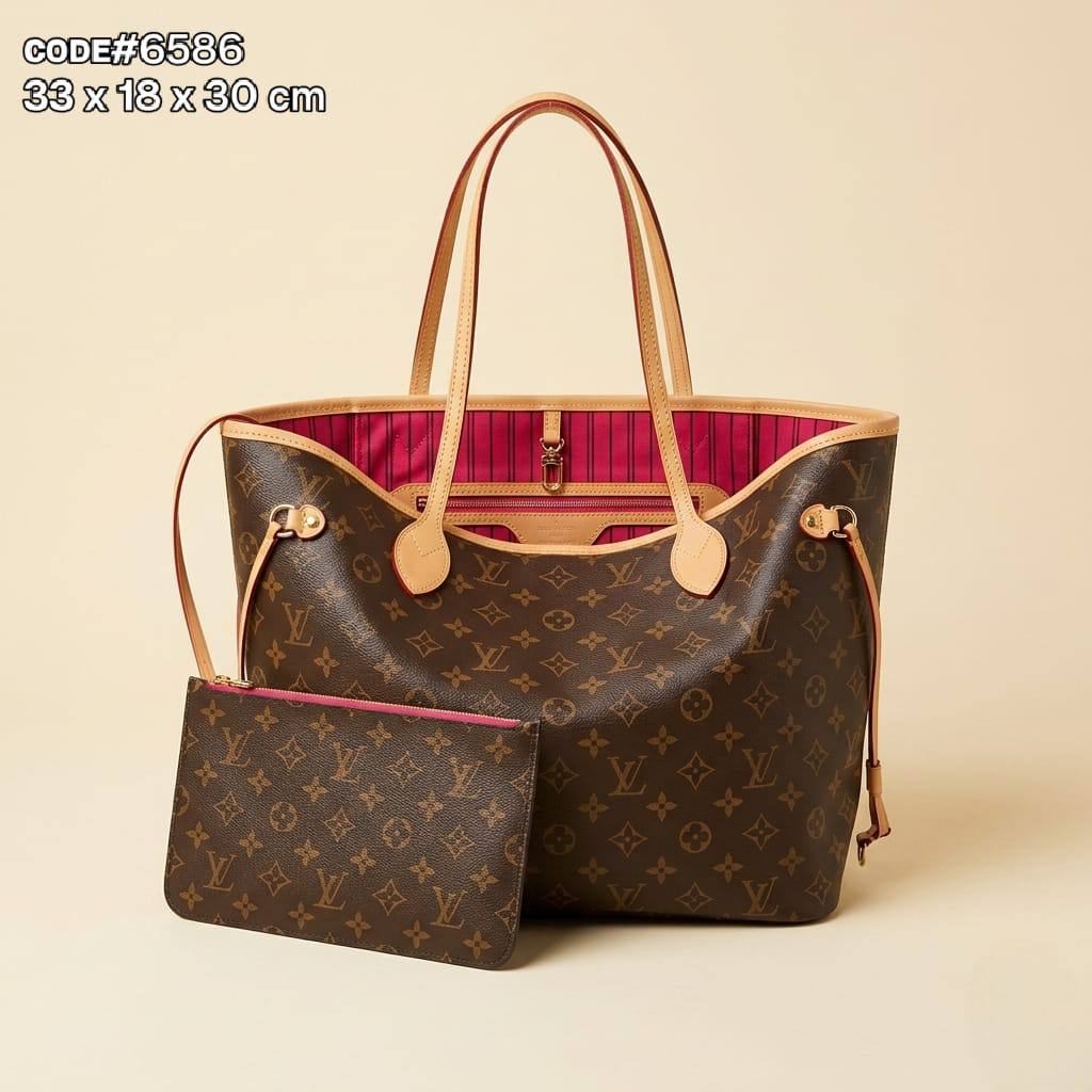 Louis Vuitton Neverfull Tote | Red Canvas Interior | Gold Hardware | 33cm | With Box