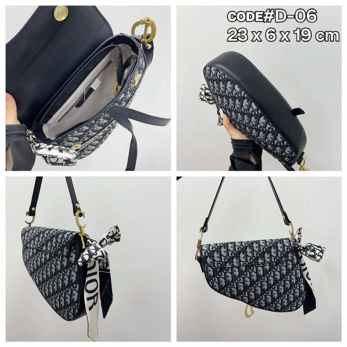 Christian Dior Saddle Crossbody Bag | Oblique & Leather Trim | 24cm | With Box