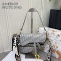 Christian Dior Saddle Crossbody Bag | Oblique & Leather Trim | 24cm | With Box
