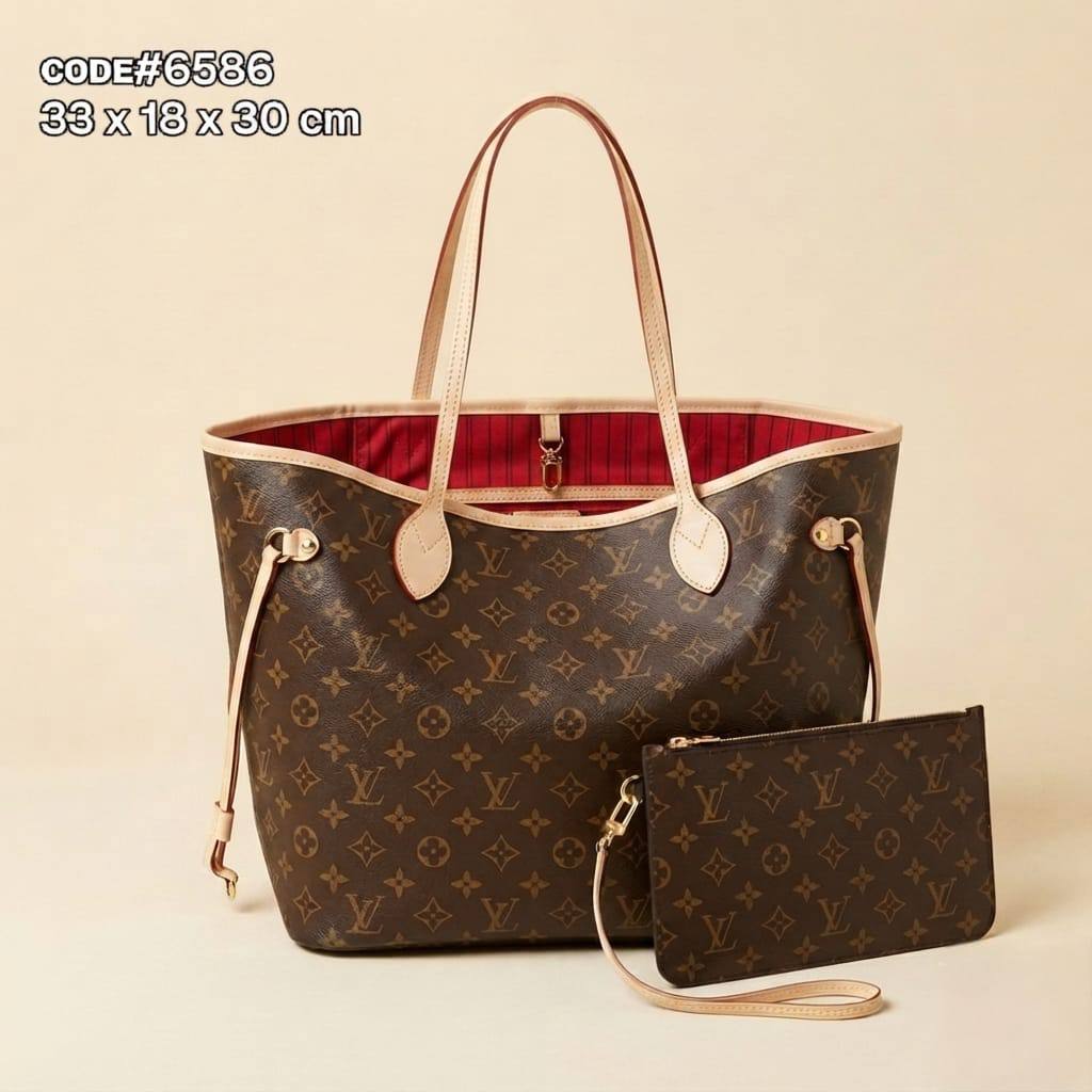 Louis Vuitton Neverfull Tote | Red Canvas Interior | Gold Hardware | 33cm | With Box