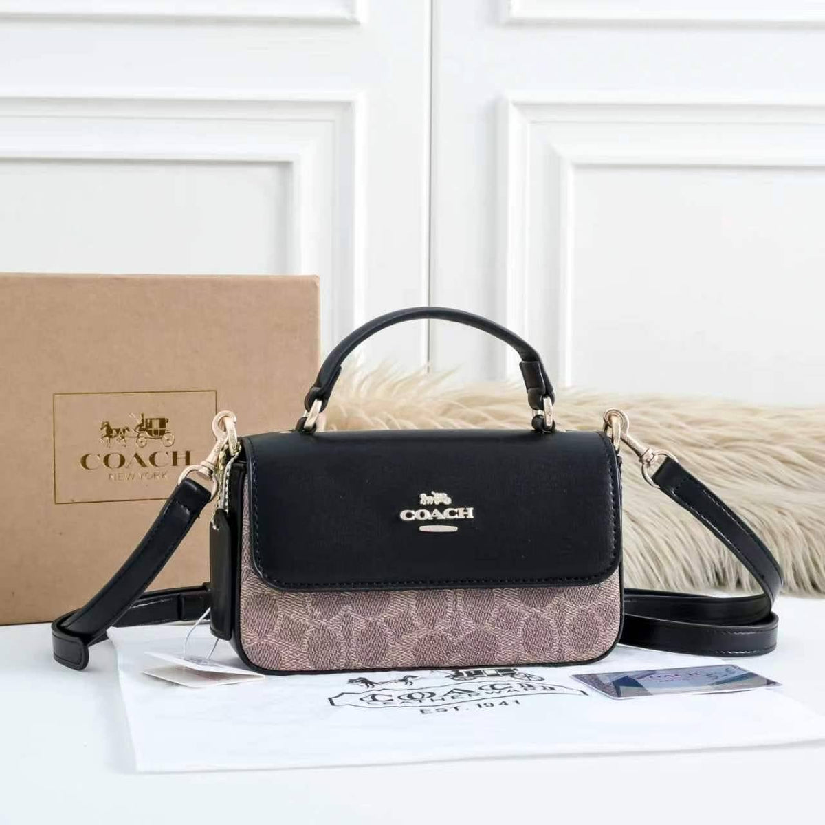 Coach Bag | 19×5×6cm | Compact Crossbody | With Box