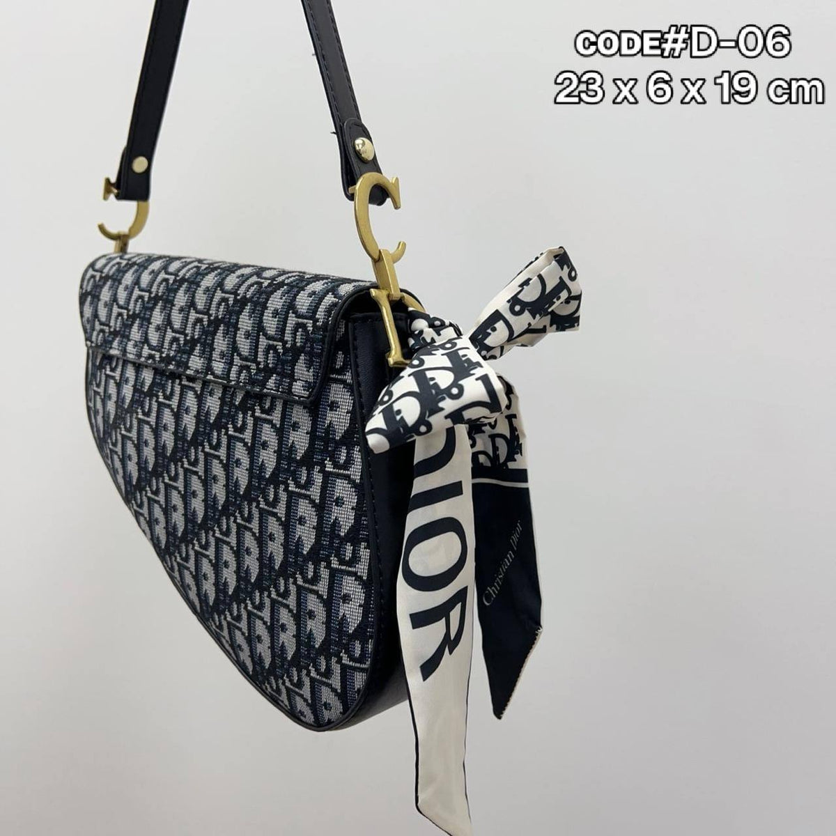 Christian Dior Saddle Crossbody Bag | Oblique & Leather Trim | 24cm | With Box